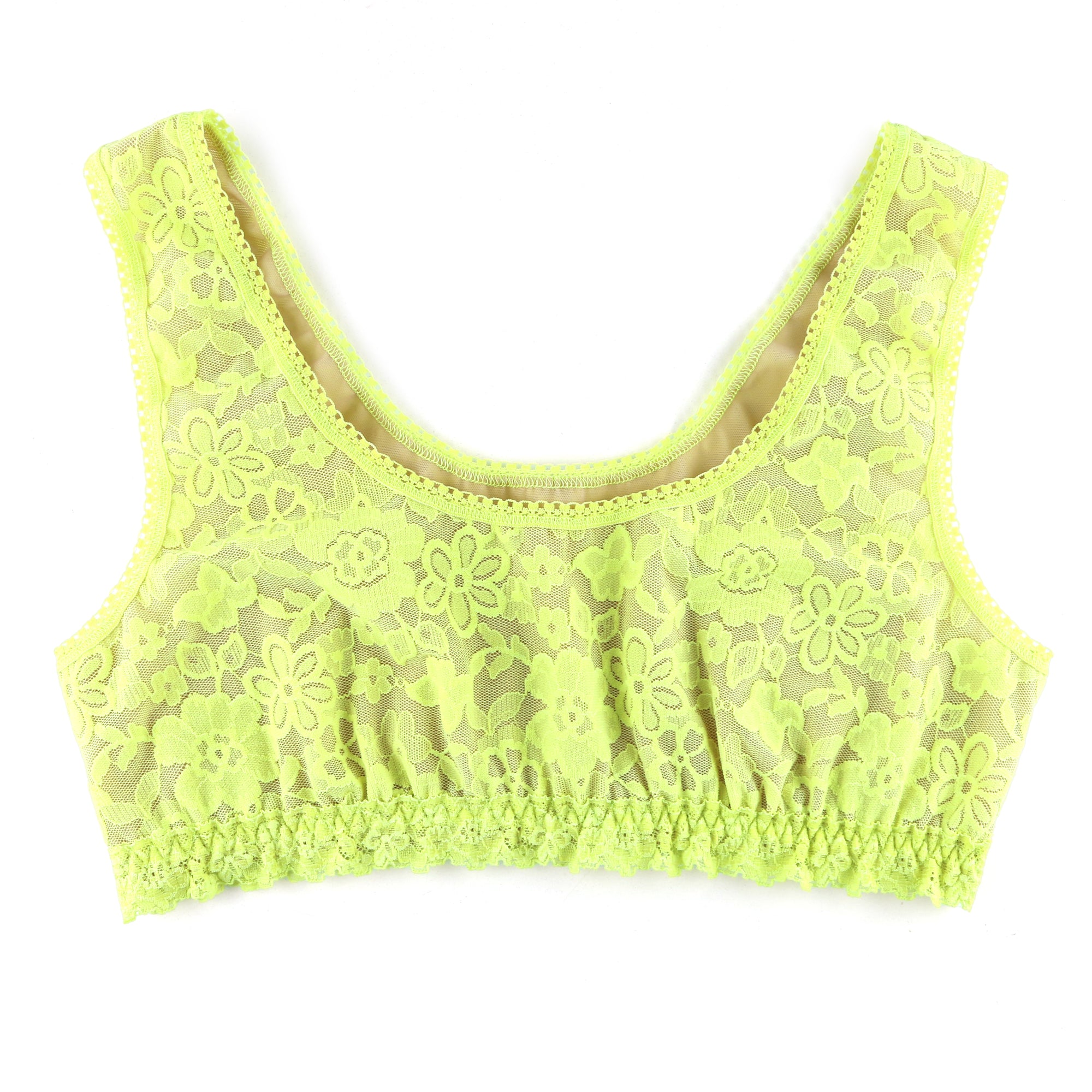 Daily Lace Lined Scoop Neck Bralette | Lime Zest Yellow