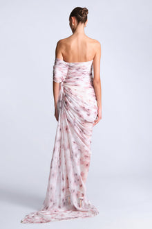 Isabella Printed Gown | Bouquet Print Ash Purple