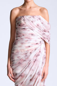 Isabella Printed Gown | Bouquet Print Ash Purple
