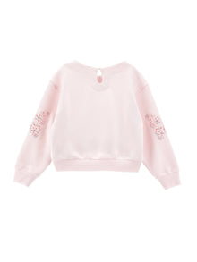 Girls | Chic Embroidered Sweatshirt | Antique Pink