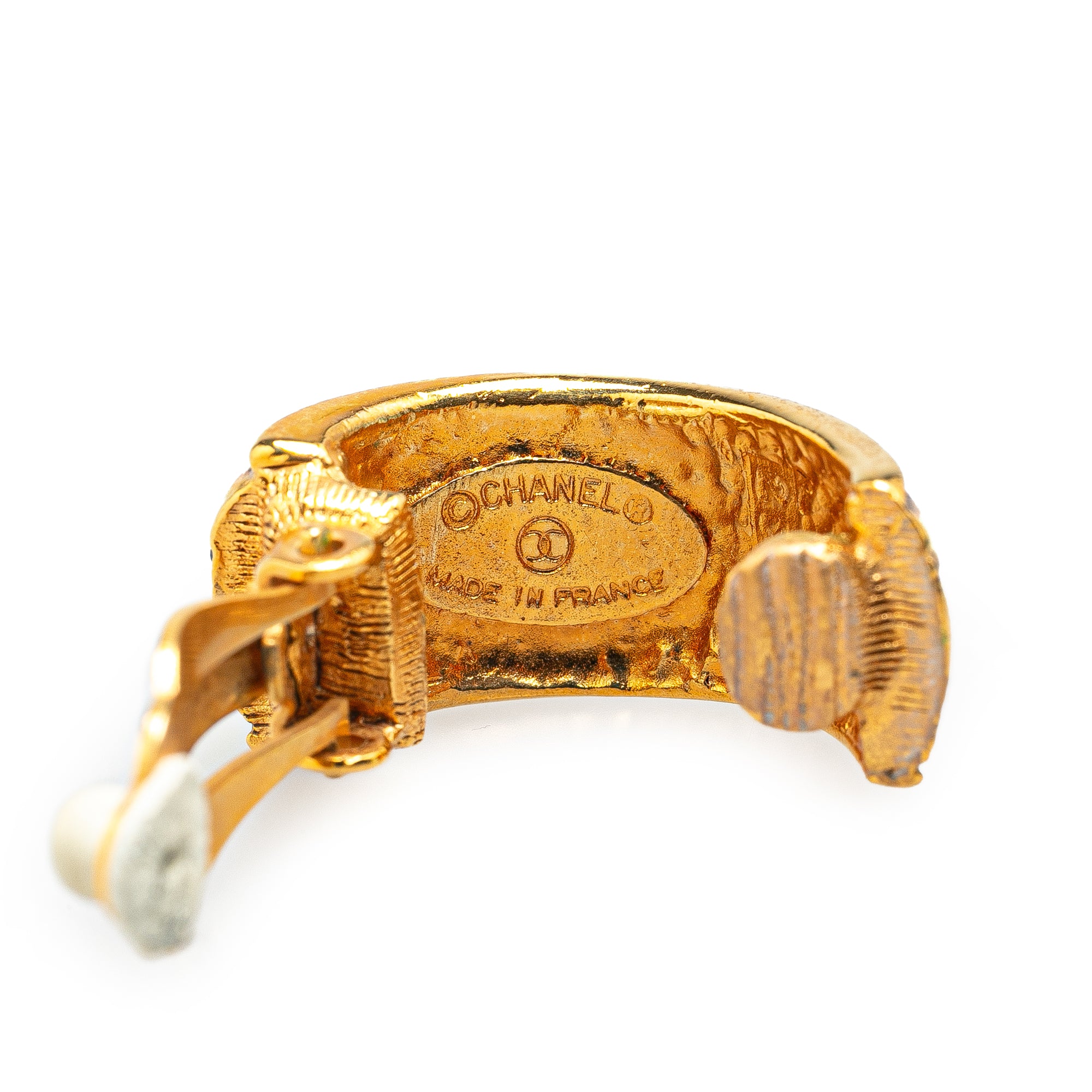 Chanel | Pre-Owned Gold Plated Quilted Circle Drop Clip On Earrings | Gold