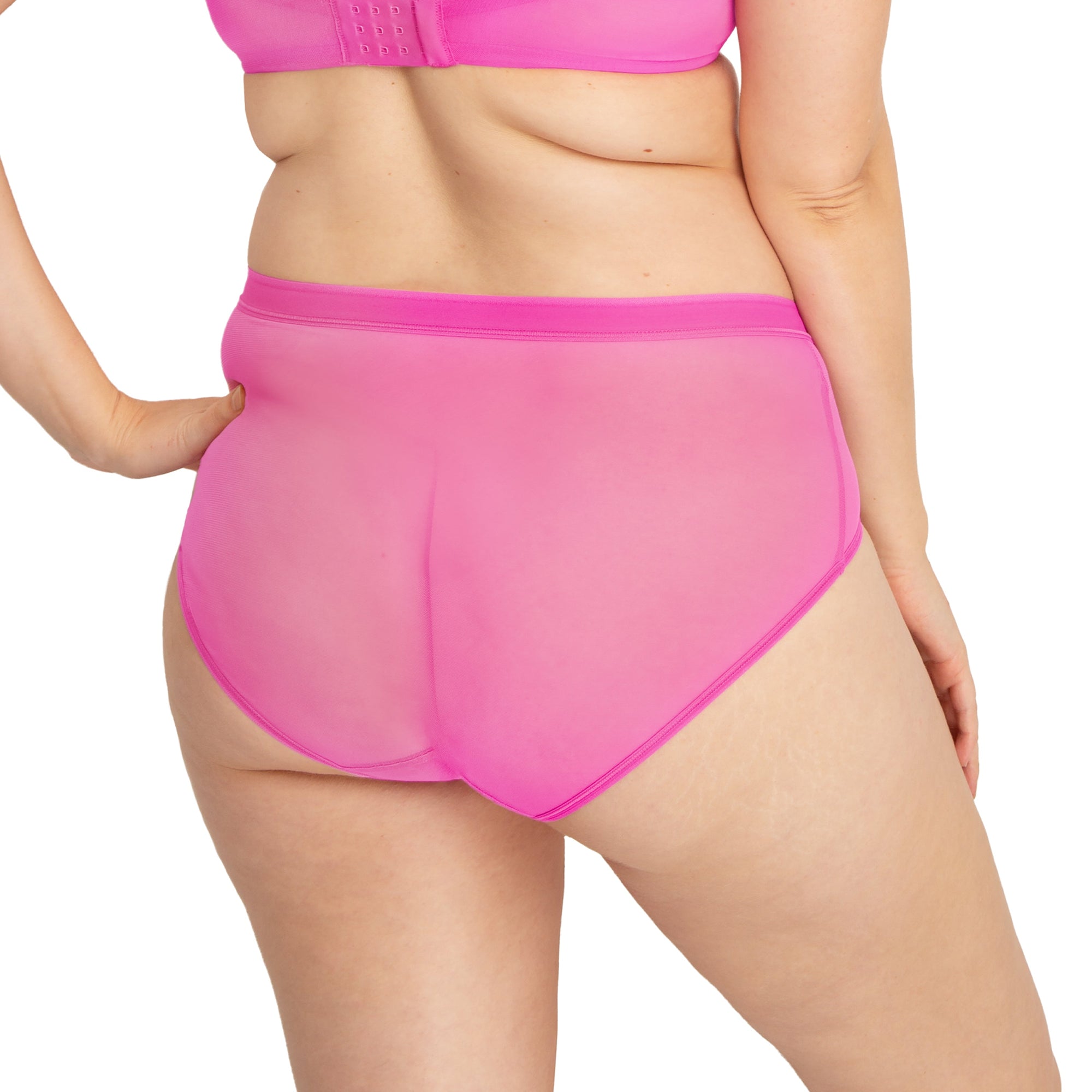 Mesh High Cut French Brief | Berry Burst (Pink)