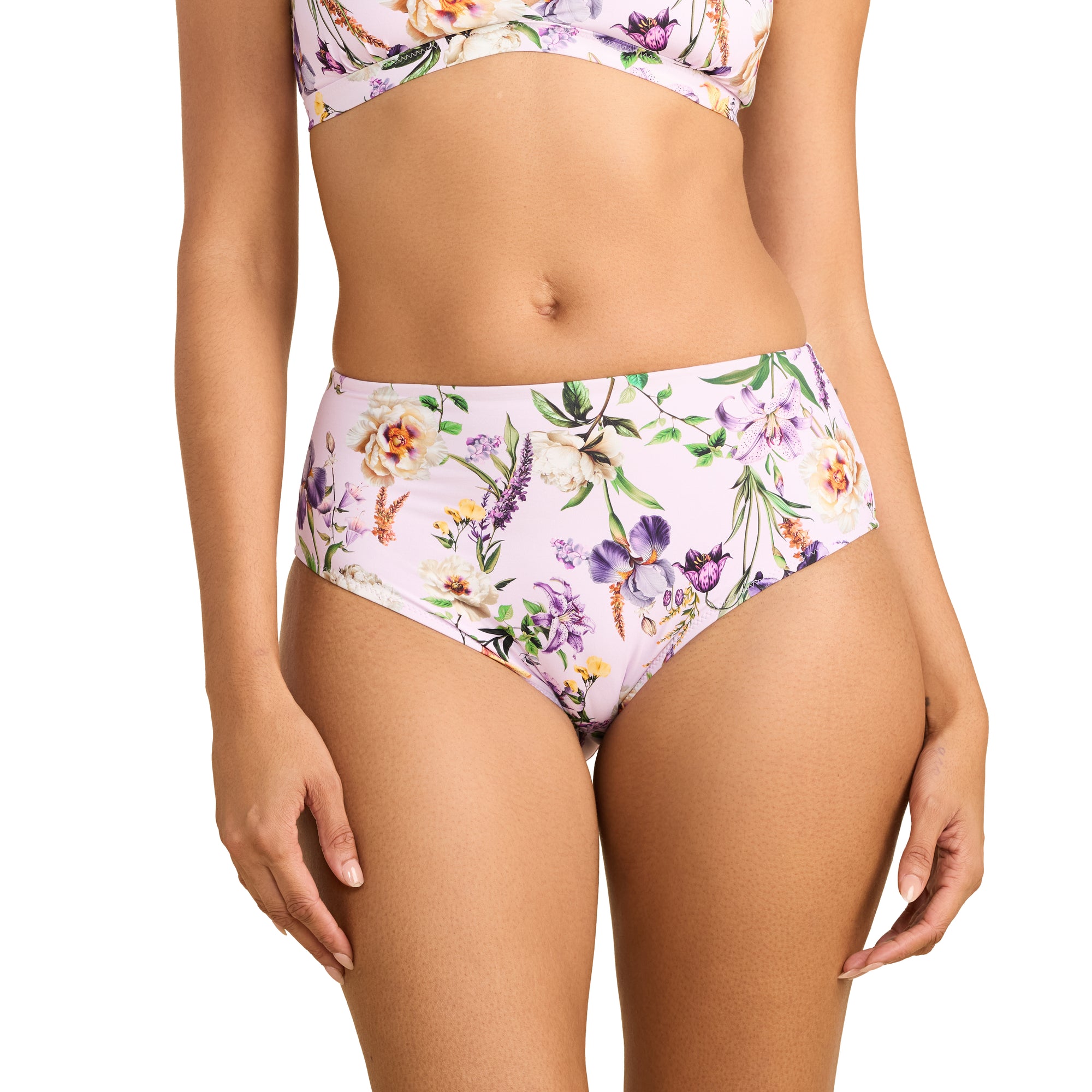 Swim High Rise Bottom | Fawning Flora (Purple)