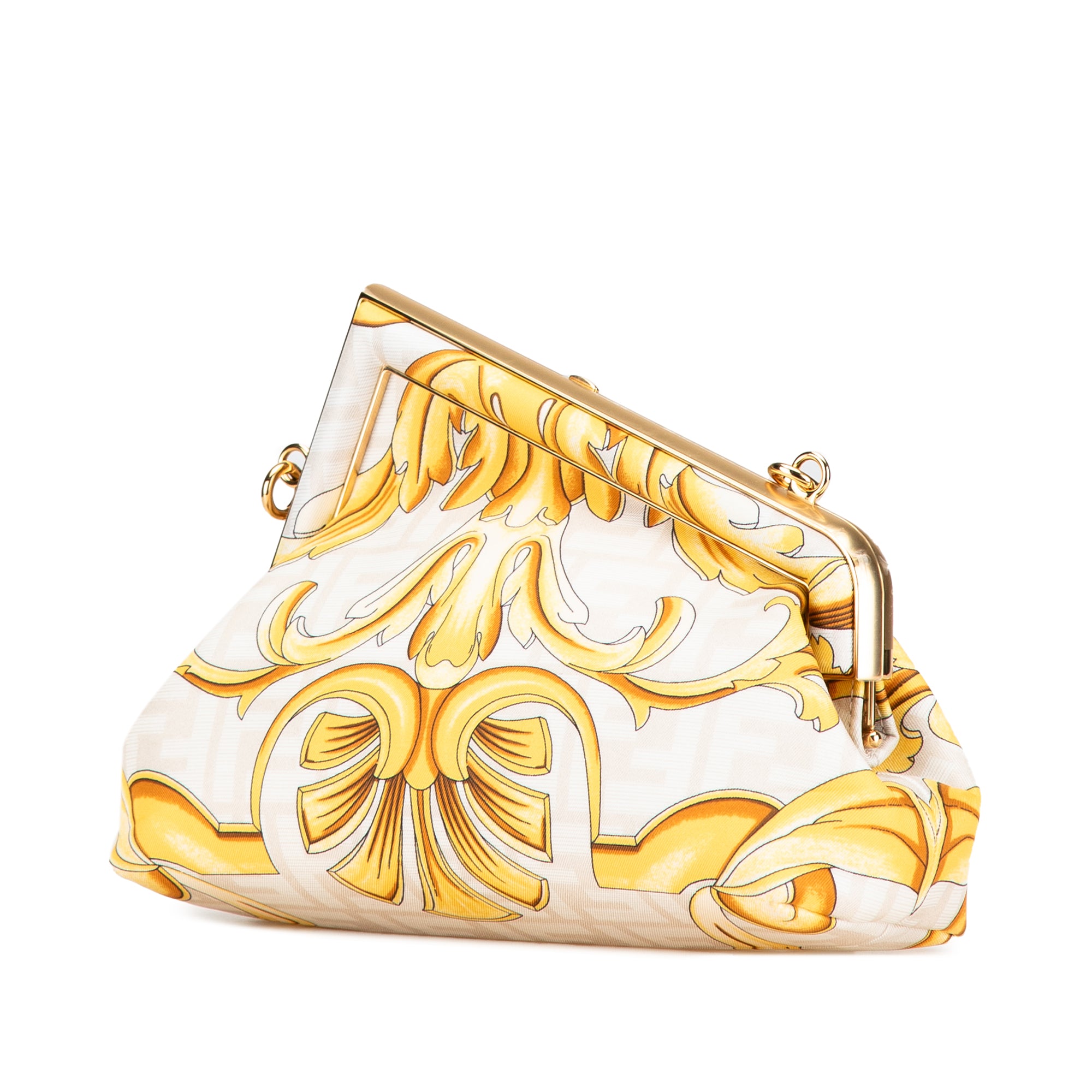 Fendi | Pre-Owned Fendace Fendi First Coated Canvas FF Baroque Print Crossbody | Yellow