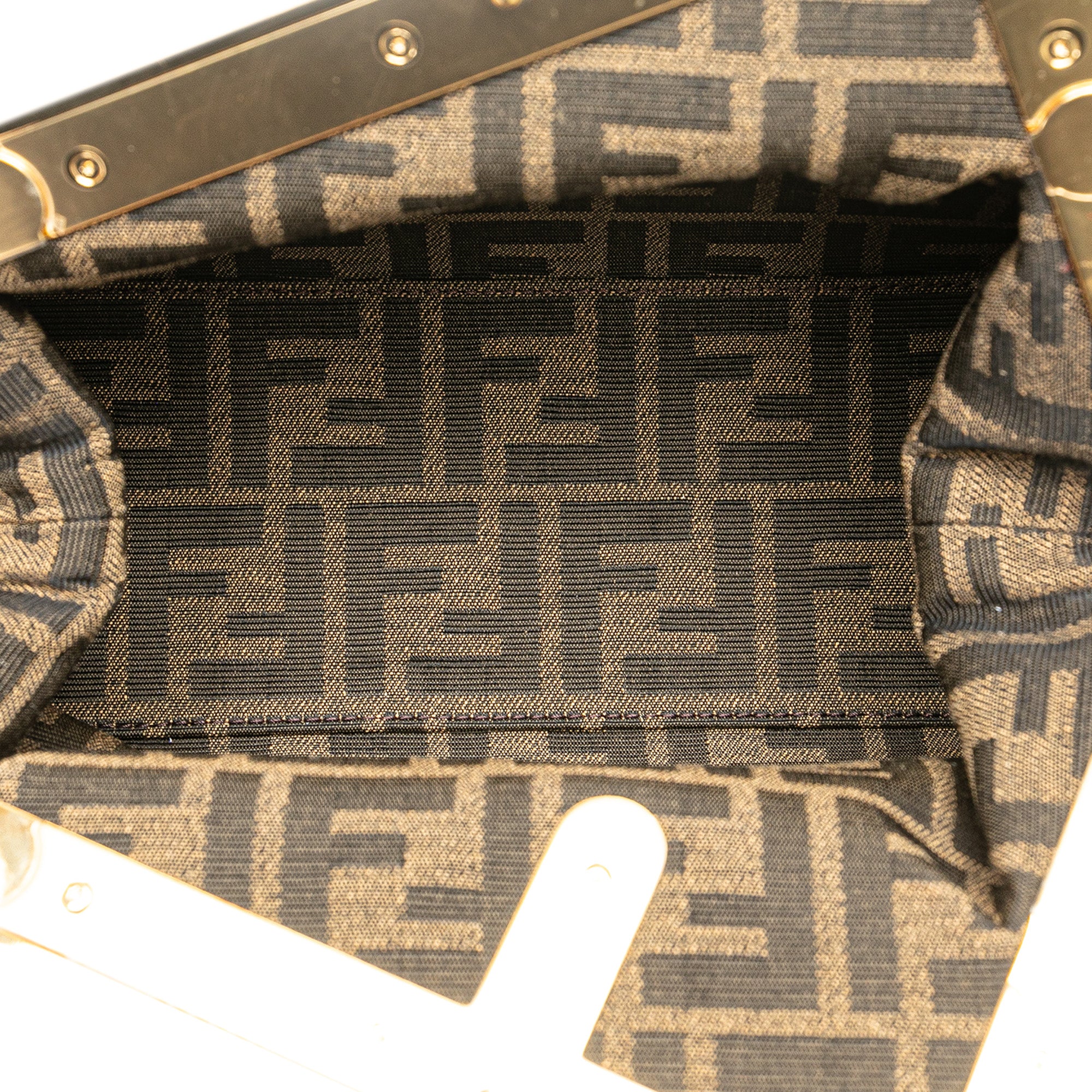 Fendi | Pre-Owned Fendace Fendi First Coated Canvas FF Baroque Print Crossbody | Yellow