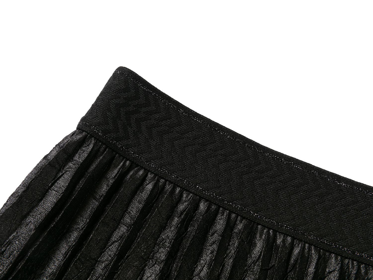 Pleated Gauze Midi Skirt | Black