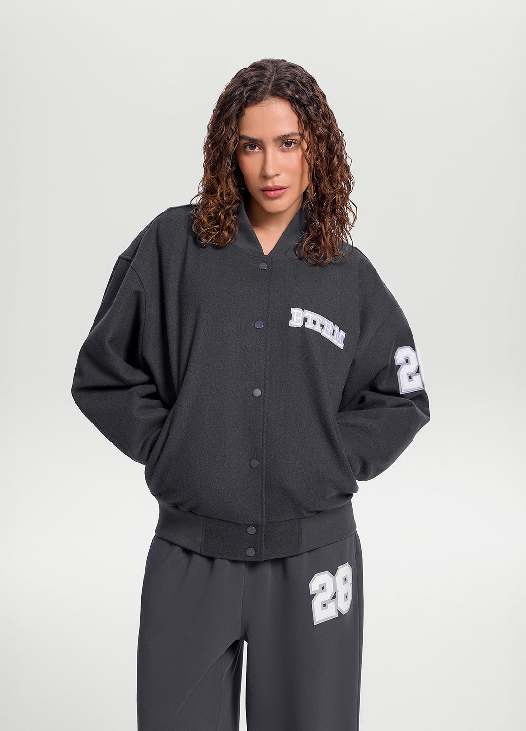 Better League Varsity Jacket | Charcoal