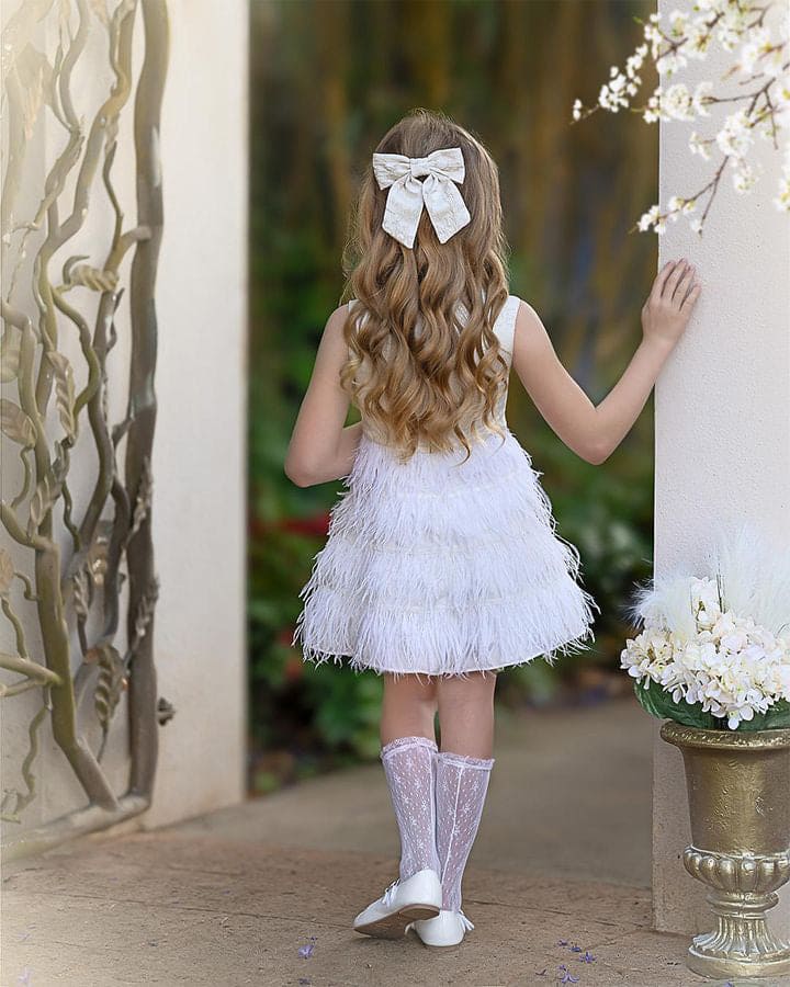 Eliza Ivory Feather Dress | Ivory