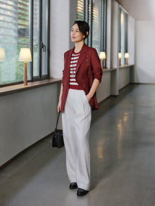 Commuter Lightweight Blazer Coat | Wine Red