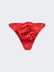 Women | Magda Butrym | High Leg Swim Bottoms | Red
