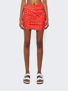 Women | Magda Butrym | Draped Mini Swim Skirt | Red