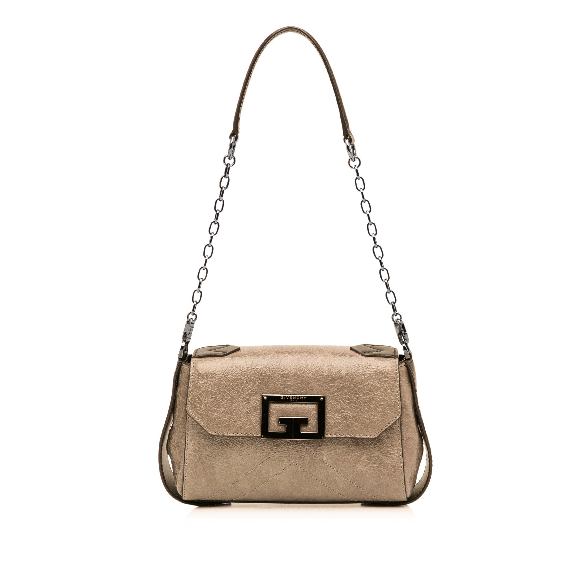Givenchy | Pre-Owned Small Crinkled Calfskin ID Convertible Bag | Brown