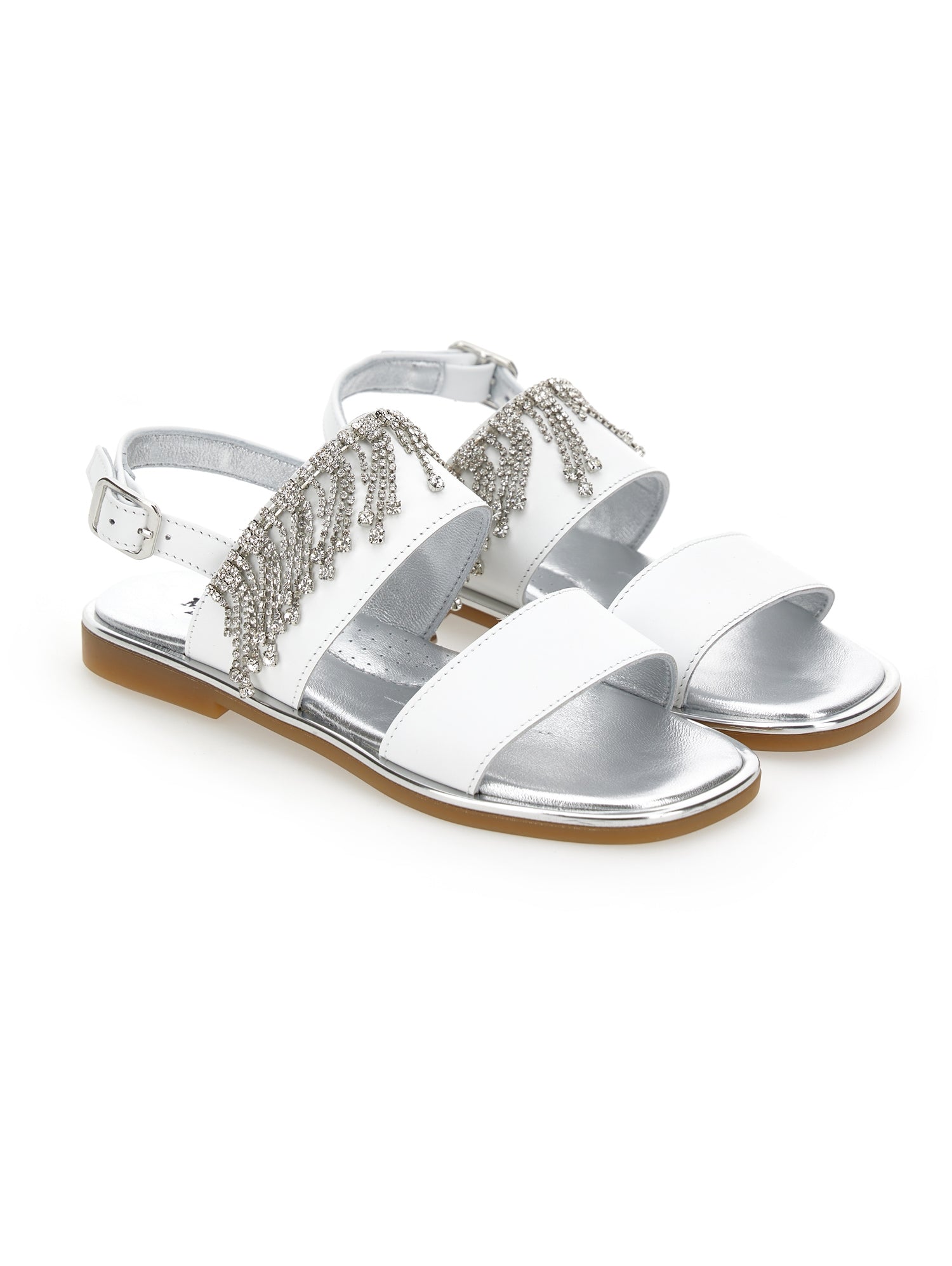 Girls | Rhinestone Chain Sandals | Cream