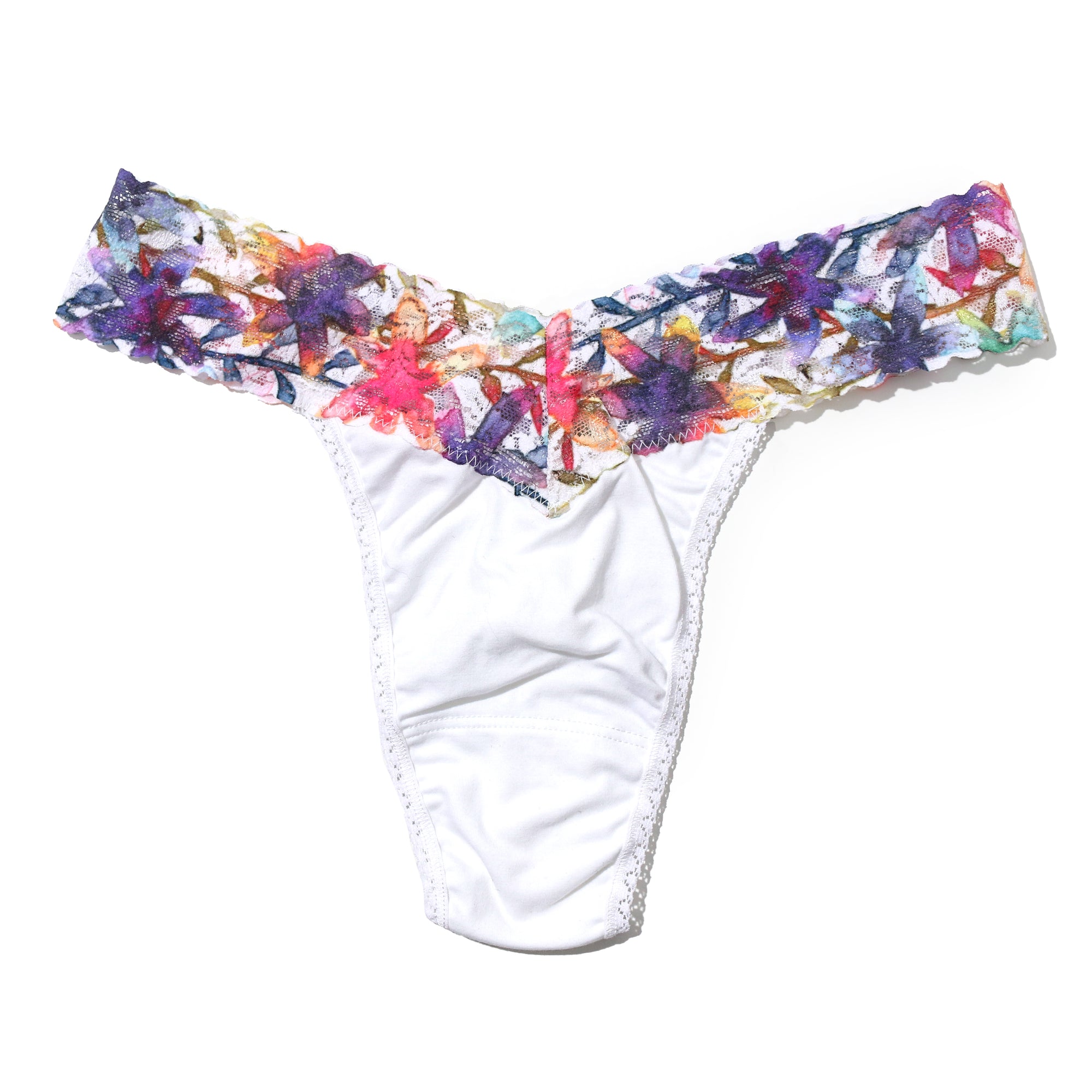 Cotton Original Rise Thong - V2 | White/Still Blooming