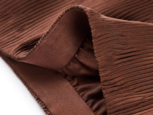 Pleated Midi Skirt | Brown
