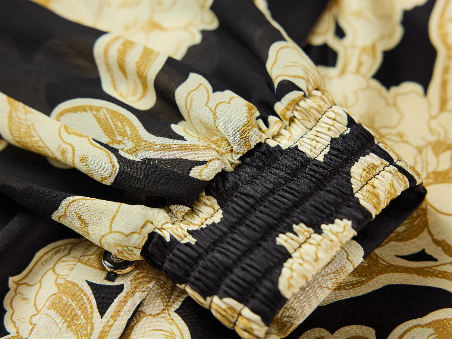 Elegant V-Neck Ribbon Shirt | Yellow