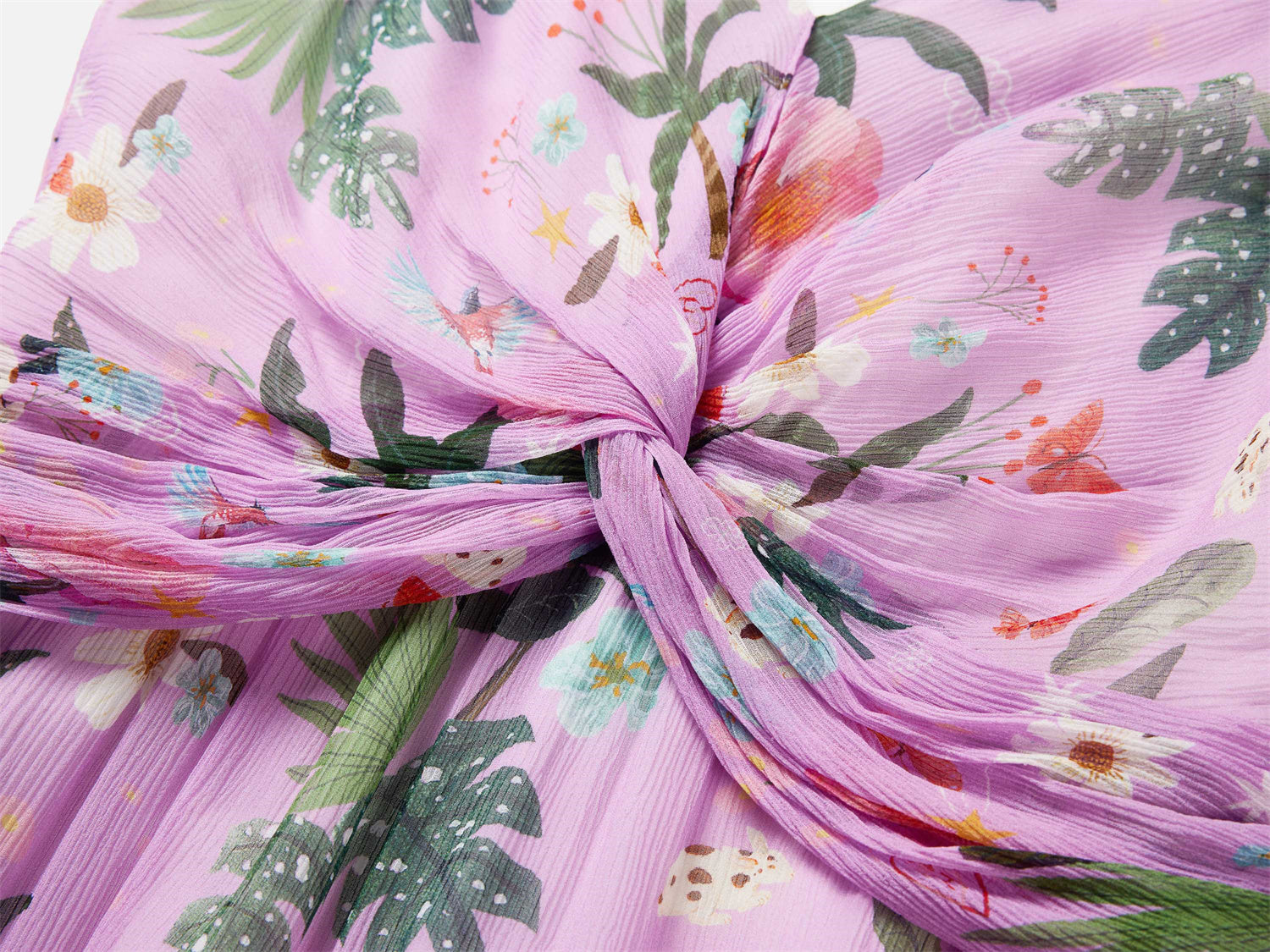Silk Floral Midi Dress | Purple
