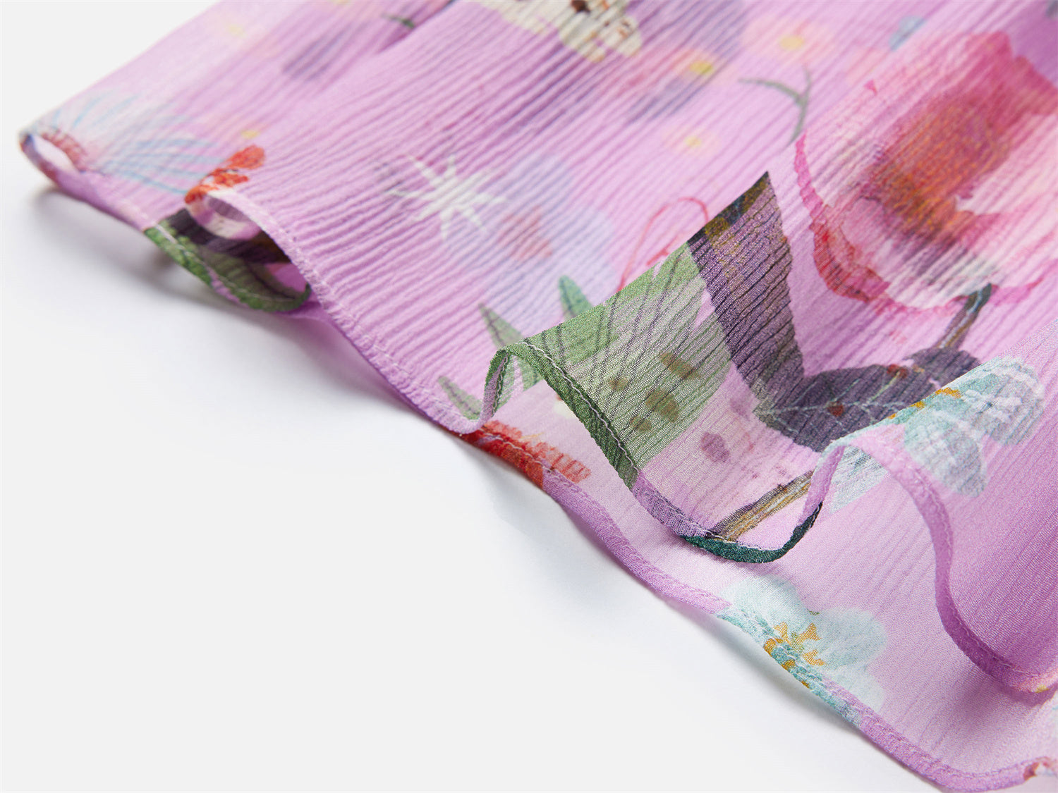 Silk Floral Midi Dress | Purple