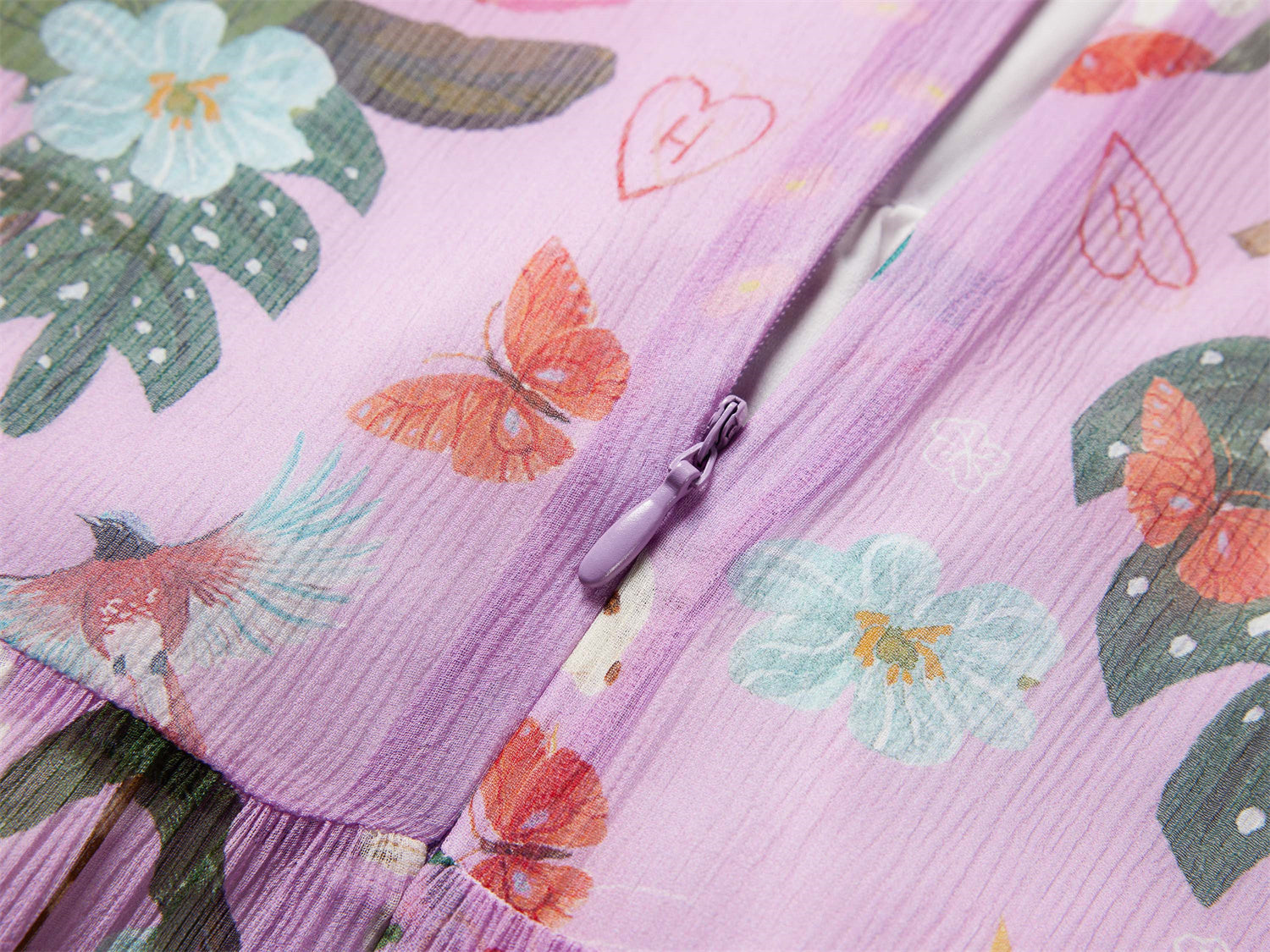 Silk Floral Midi Dress | Purple