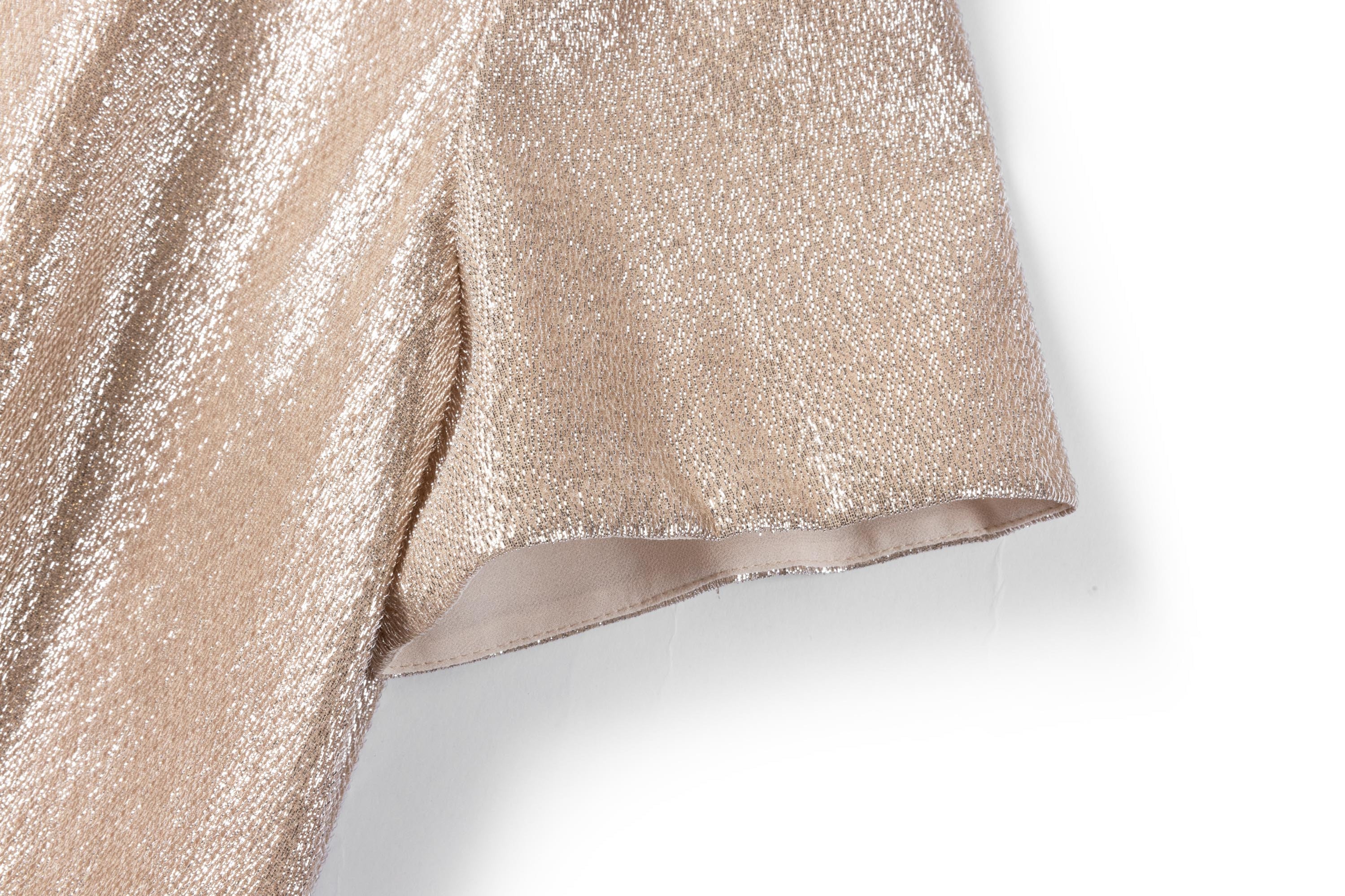 Silk Velvet Jacquard Cinched-Waist Dress | Ivory