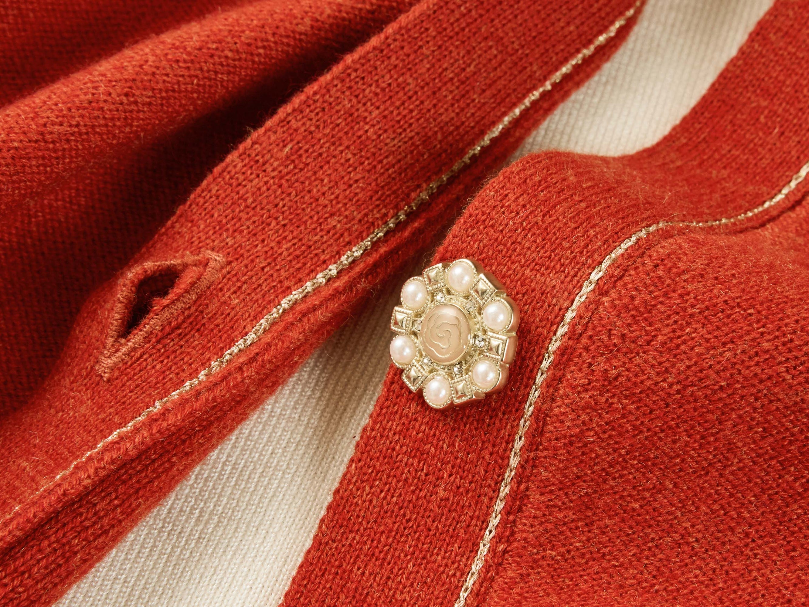 Contrast Knit Cardigan | Orange