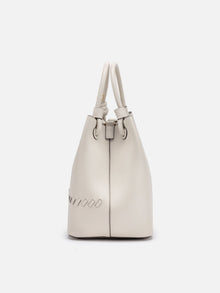 Lucky Woven Bucket Soft Bag | White