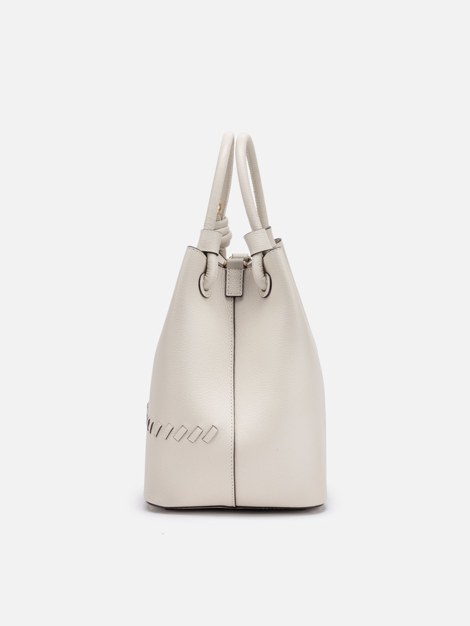 Lucky Woven Bucket Soft Bag | White