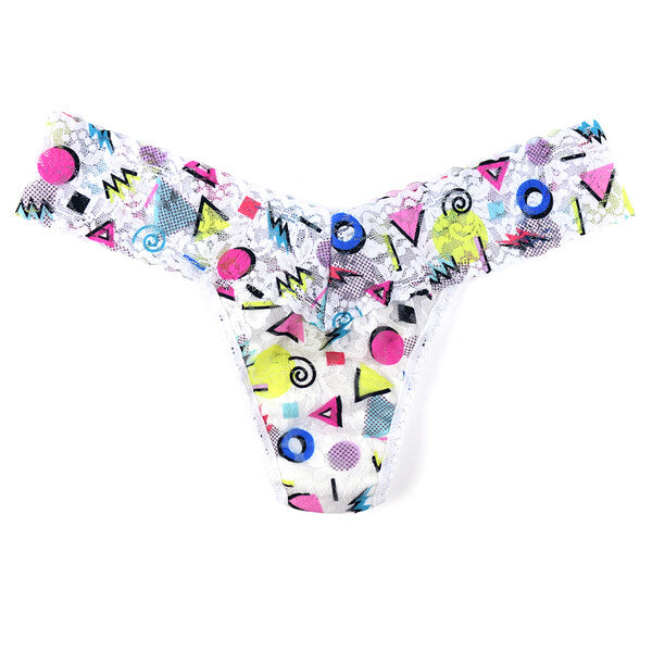 Signature Lace Low Rise Thong - II | White/Multi