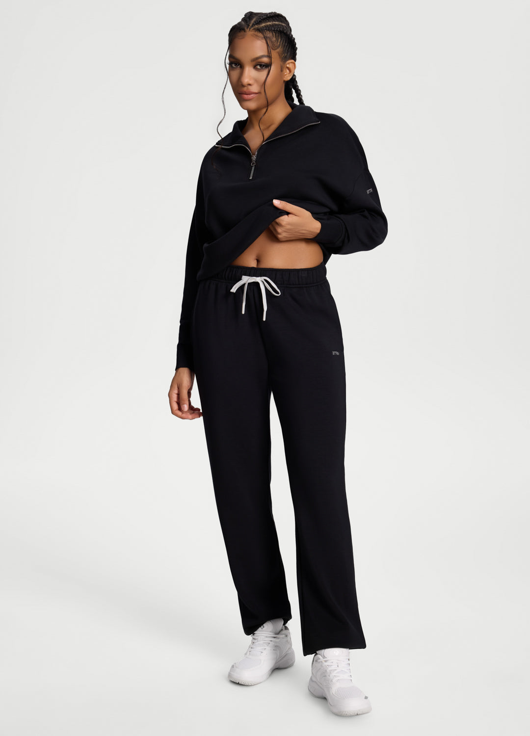 Soft Straight-Leg Sweatpants | Black