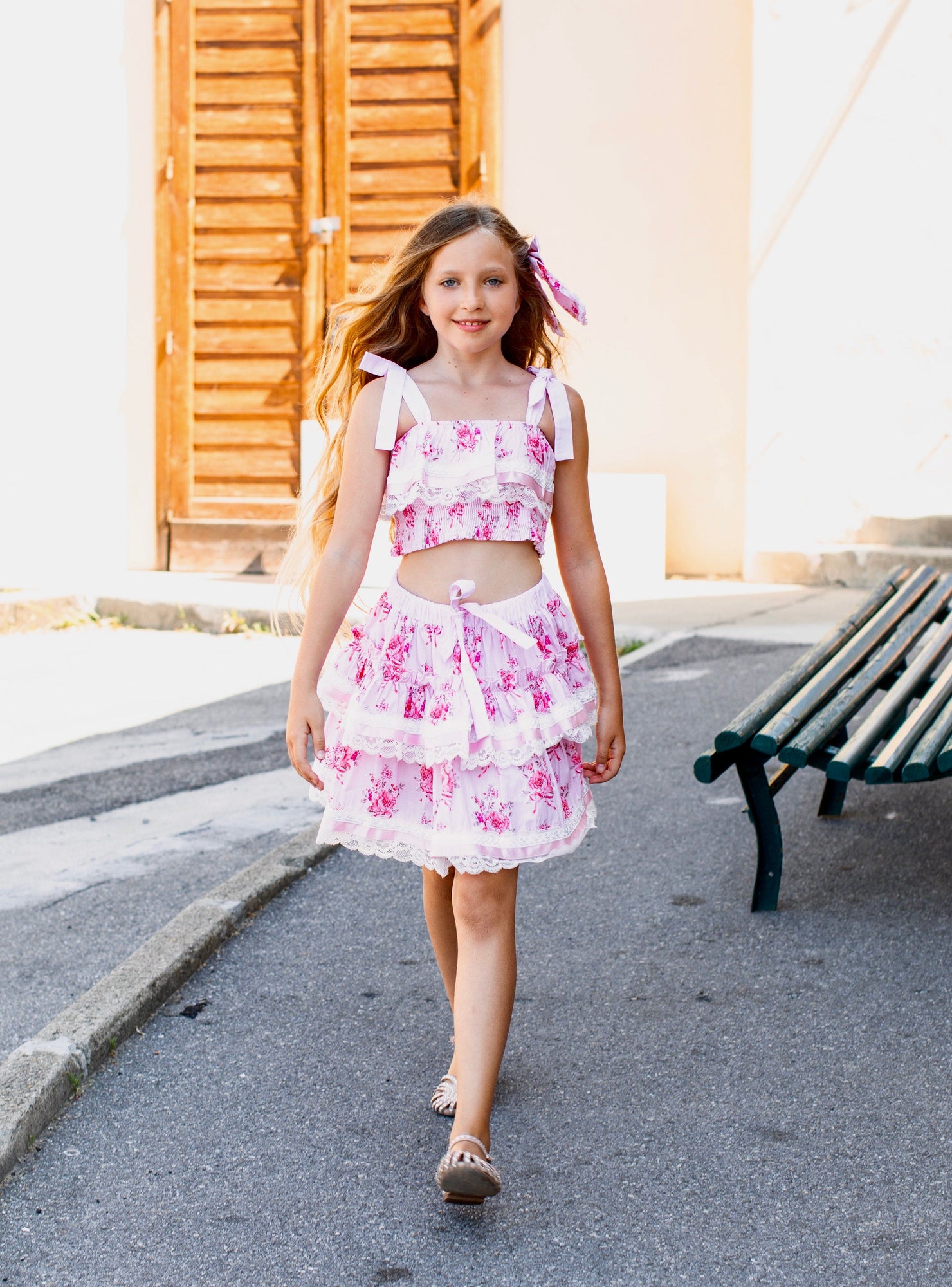 Girl | Amelia Pink Flower Print Tank Top