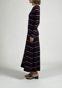 Womens | Dora Dress | Noir Multi Stripe