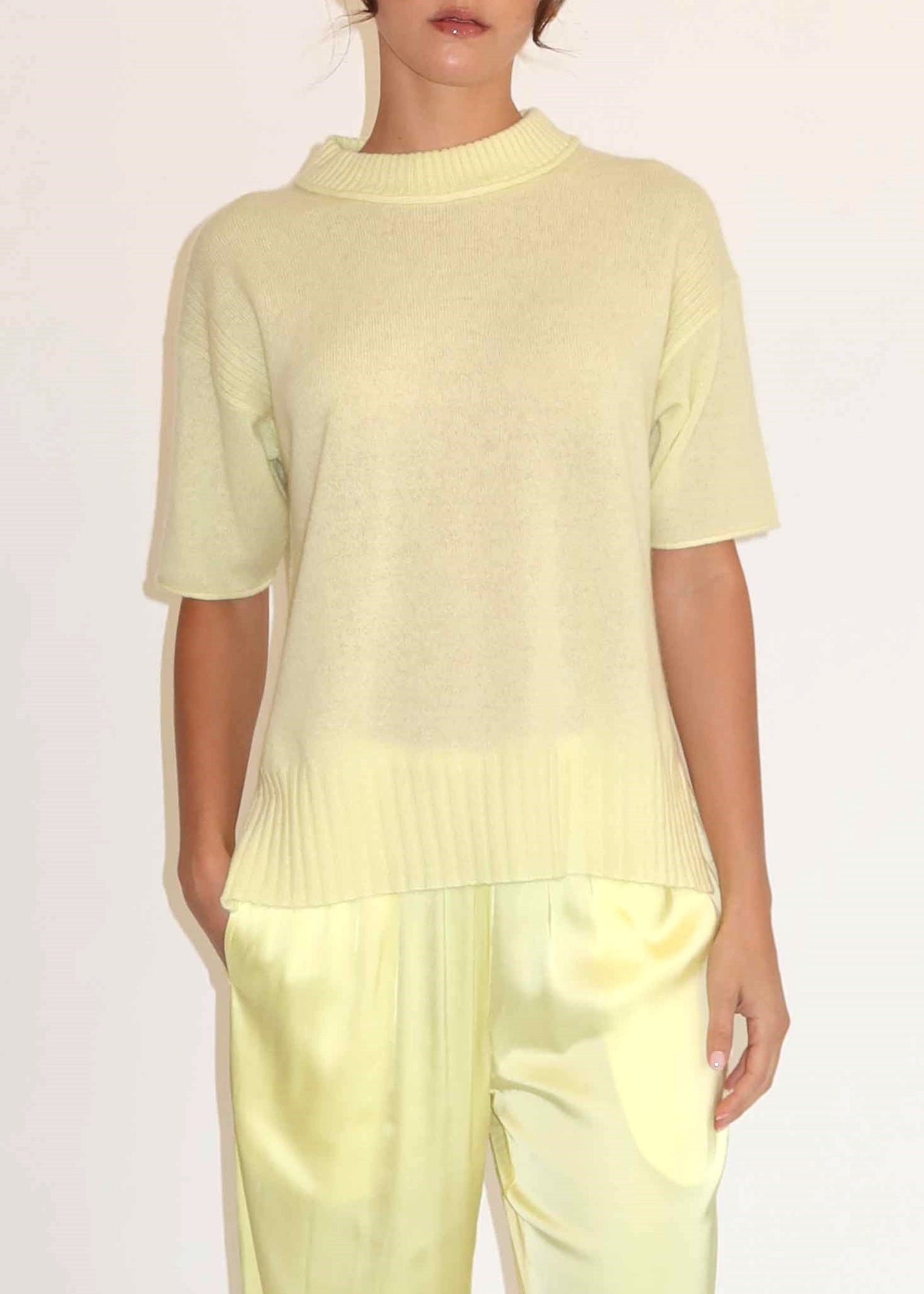 Womens | Cari Cashmere Tee | Custard