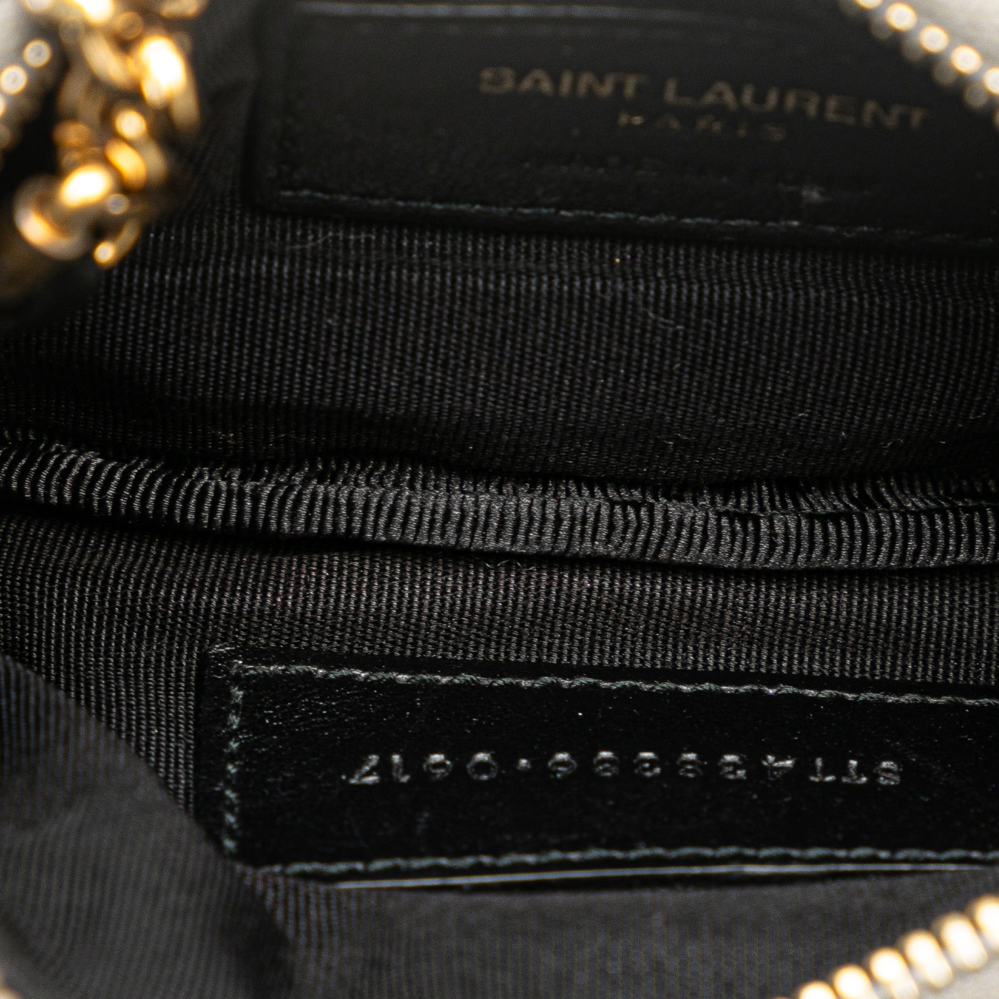 Saint Laurent | Pre-Owned Calfskin Matelasse Monogram Coin Pouch | Black