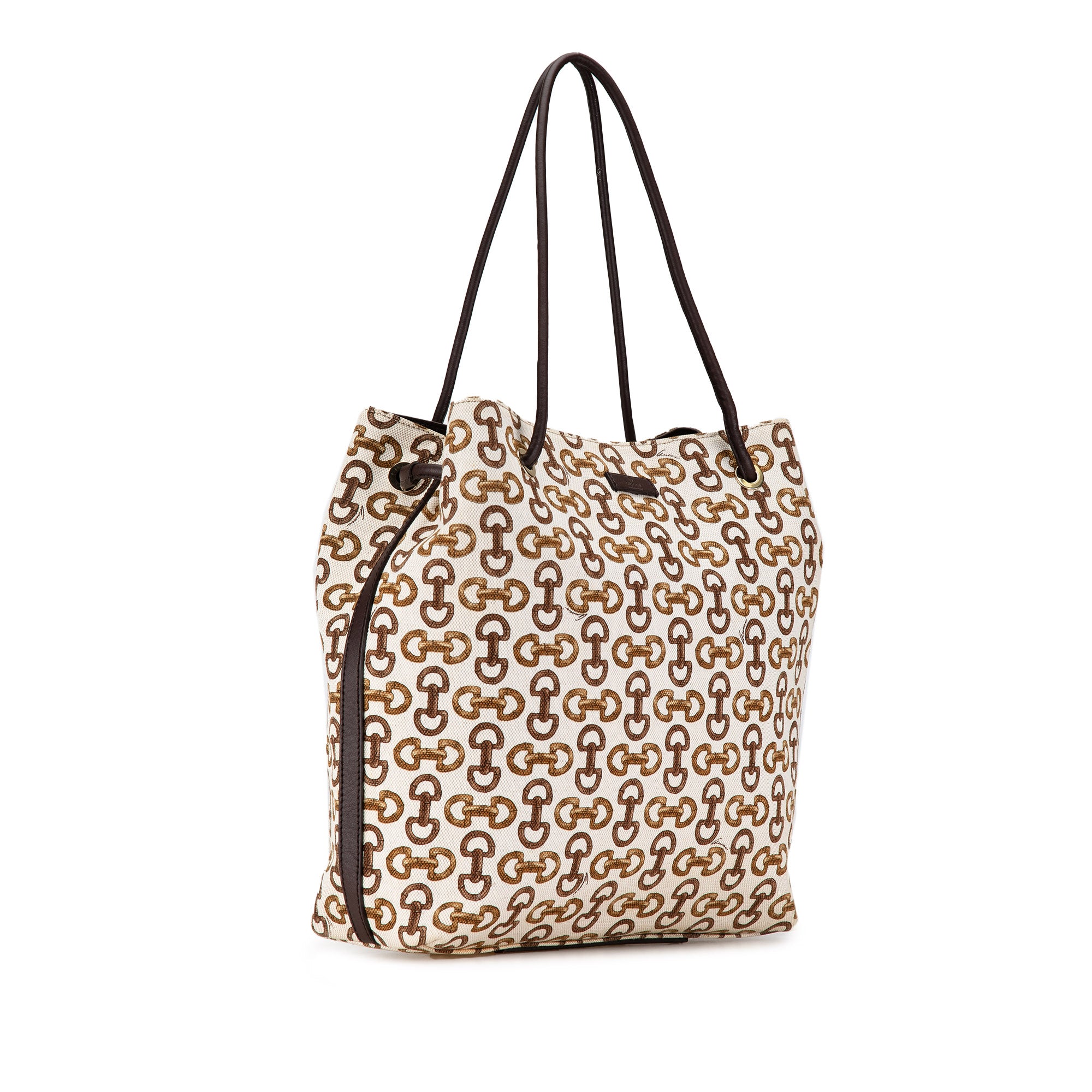 Gucci | Pre-Owned Horsebit Canvas Gifford Tote | White