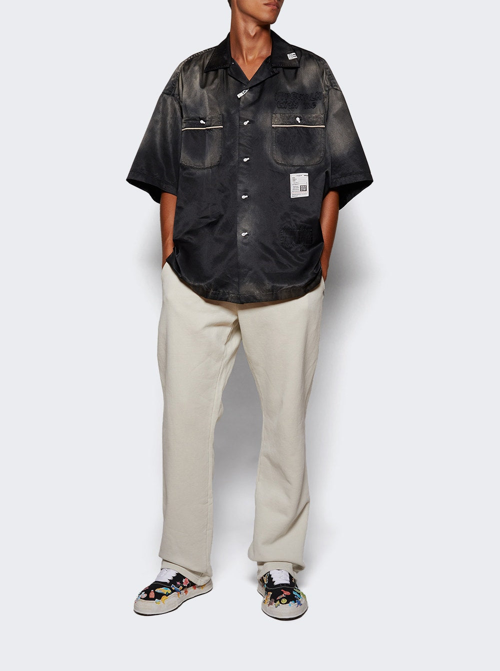 Men | Maison MIHARA YASUHIRO | "baker" Og Sole Sticker Printed Low-top Sneaker | Black