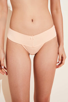 Womens | Pima Stretch Cotton V Thong | Buff
