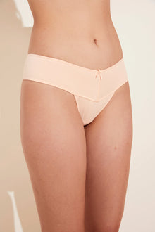 Womens | Pima Stretch Cotton V Thong | Buff