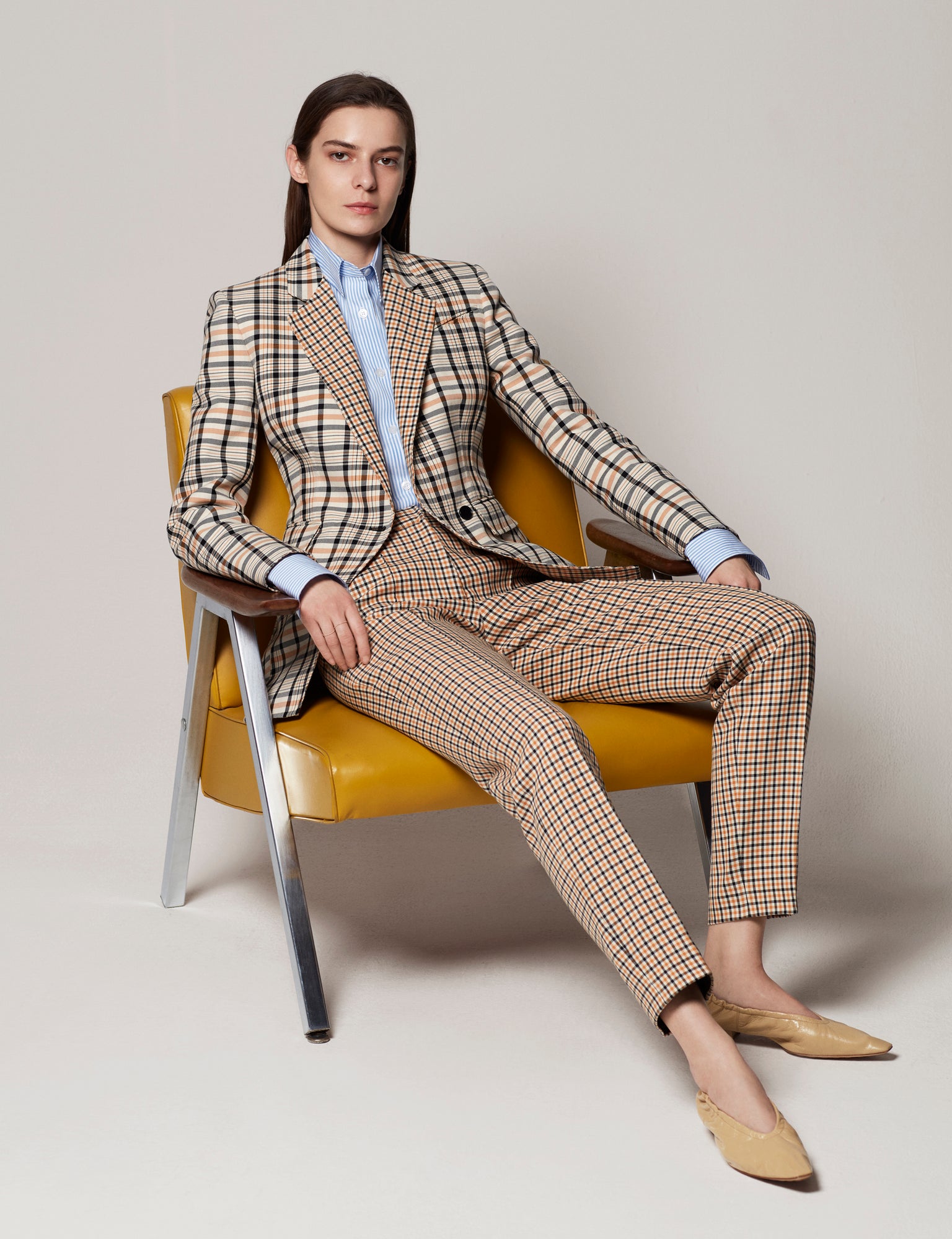 Women | Seamed Waist Jacket | Tan Multi