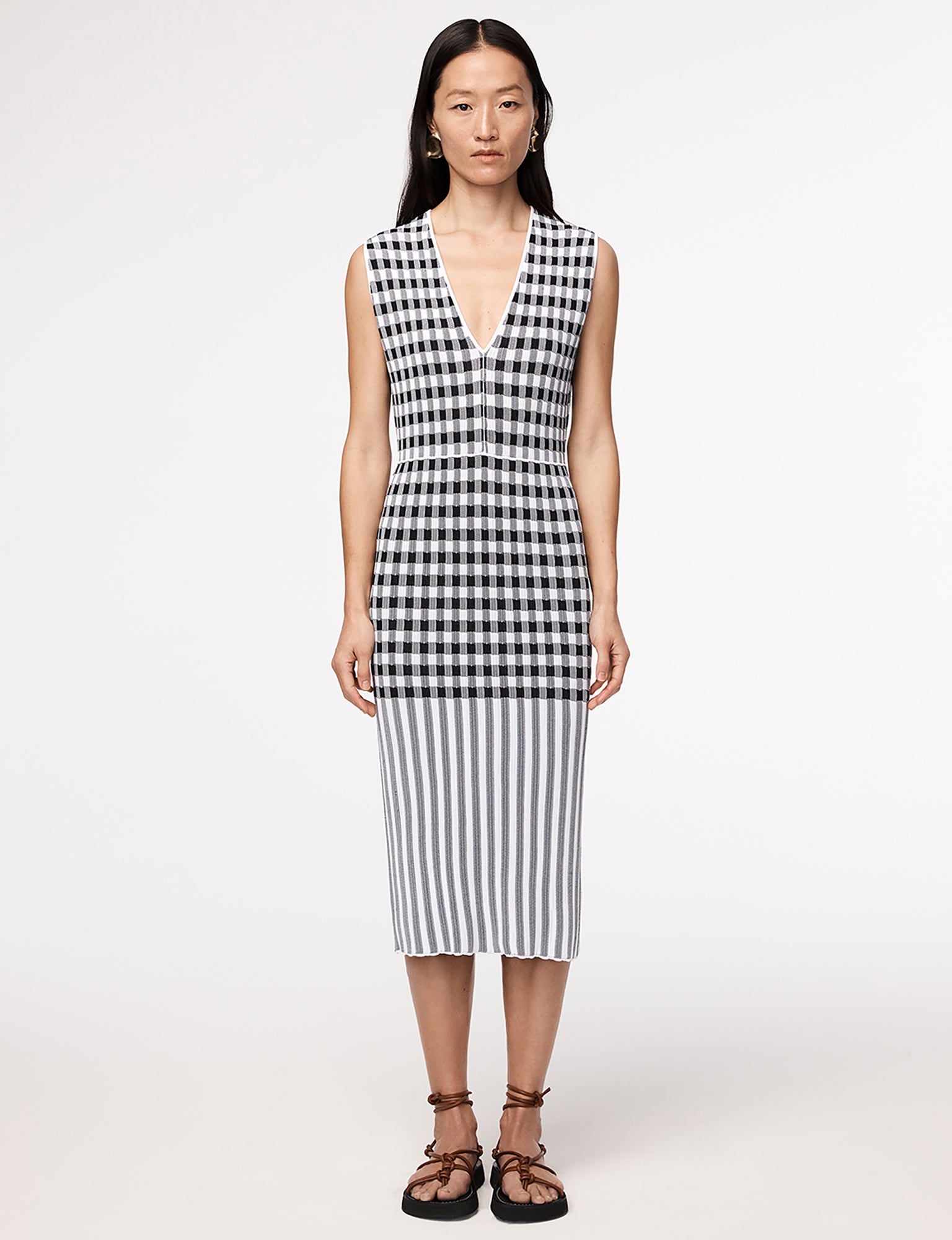 Women | Gingham Knit Dress | Gingham Mix