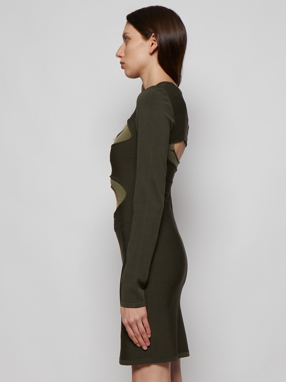 Dion Lee | Double Hosiery Mini Dress | Dark Moss