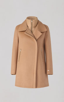 Abbi Coat With Bib In Wool | Teak