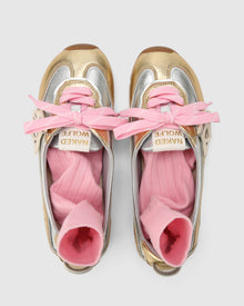 Womens | Absolute Leather Flat | Silver/Gold