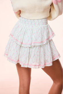 Neve Re-Edition Cotton Tiered Mini Skirt | Green Leaf