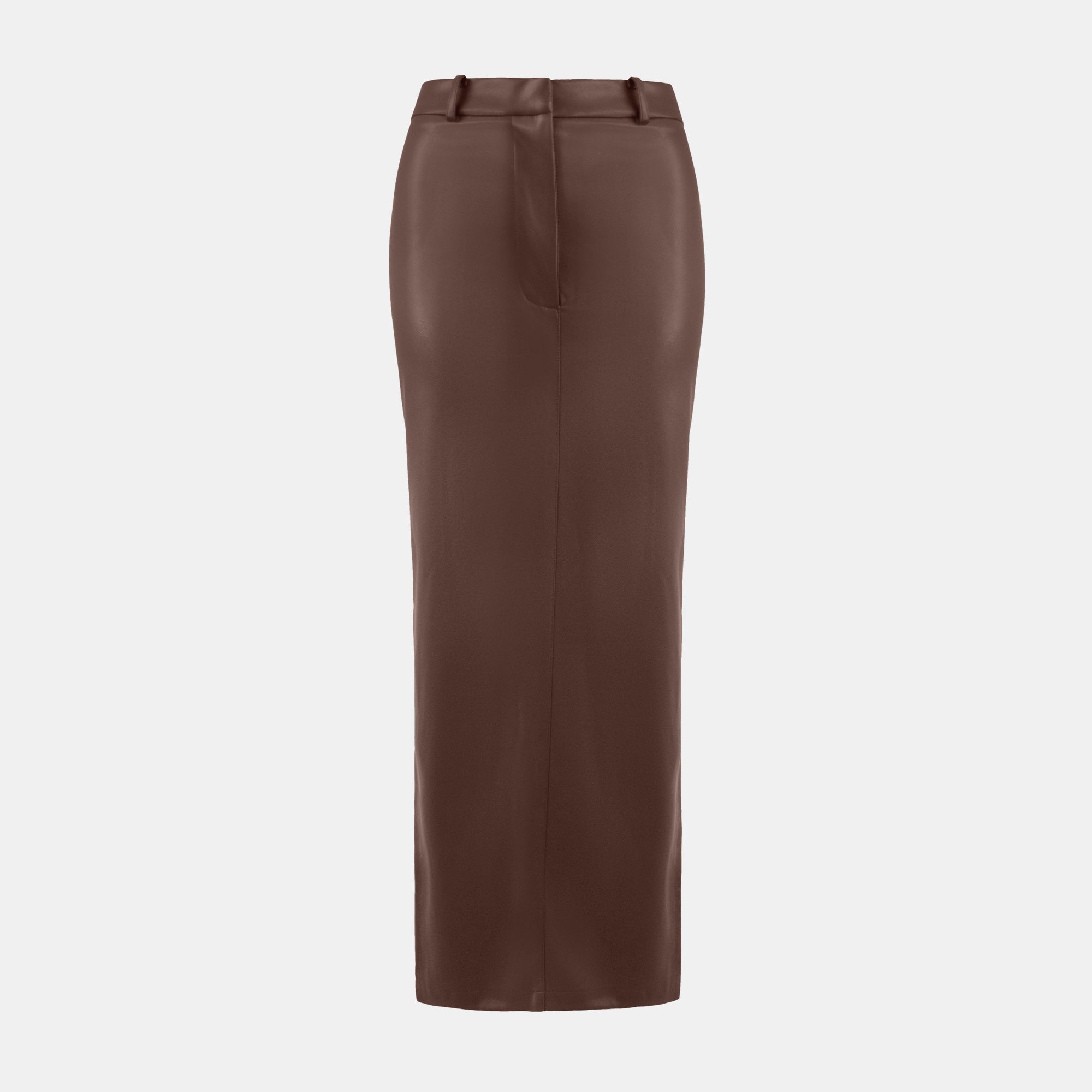 OW Collection Amara Faux Leather Skirt | Cappuccino