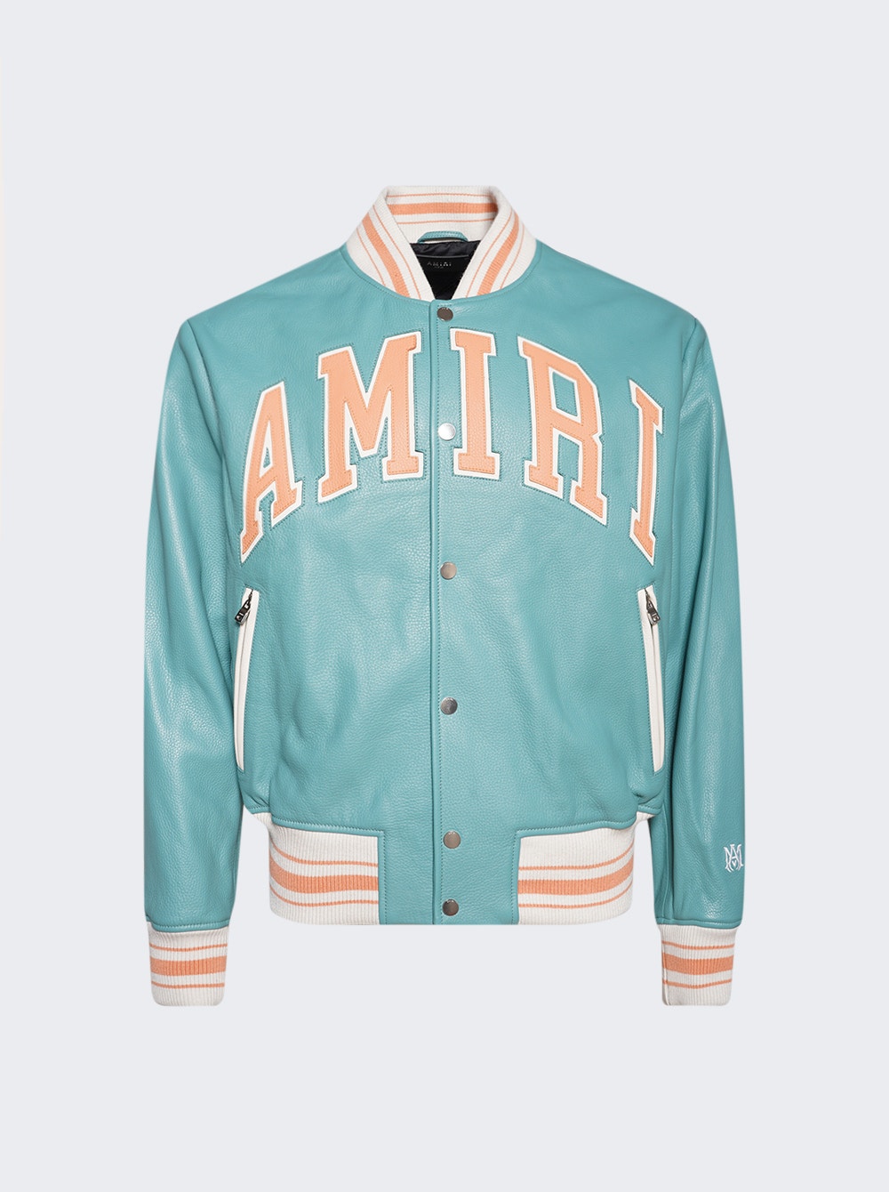 Men | Amiri | Leather Bomber Jacket Sea | Blue