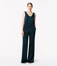 Another Tomorrow Tank Blouse in Juniper – Satin Women's Top