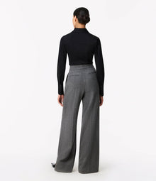 Another Tomorrow Bias Seamed Shirt in Black – Viscose Women's Top