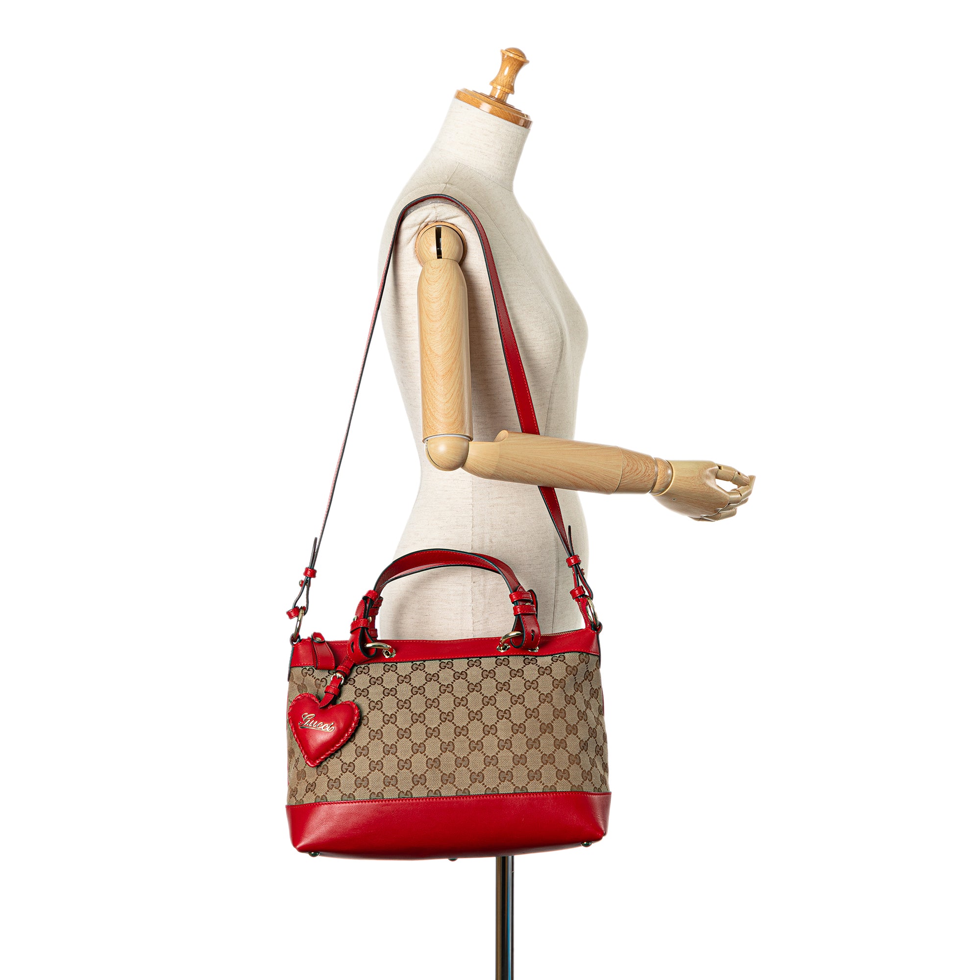 Gucci | Pre-Owned GG Canvas Valentine Satchel | Brown