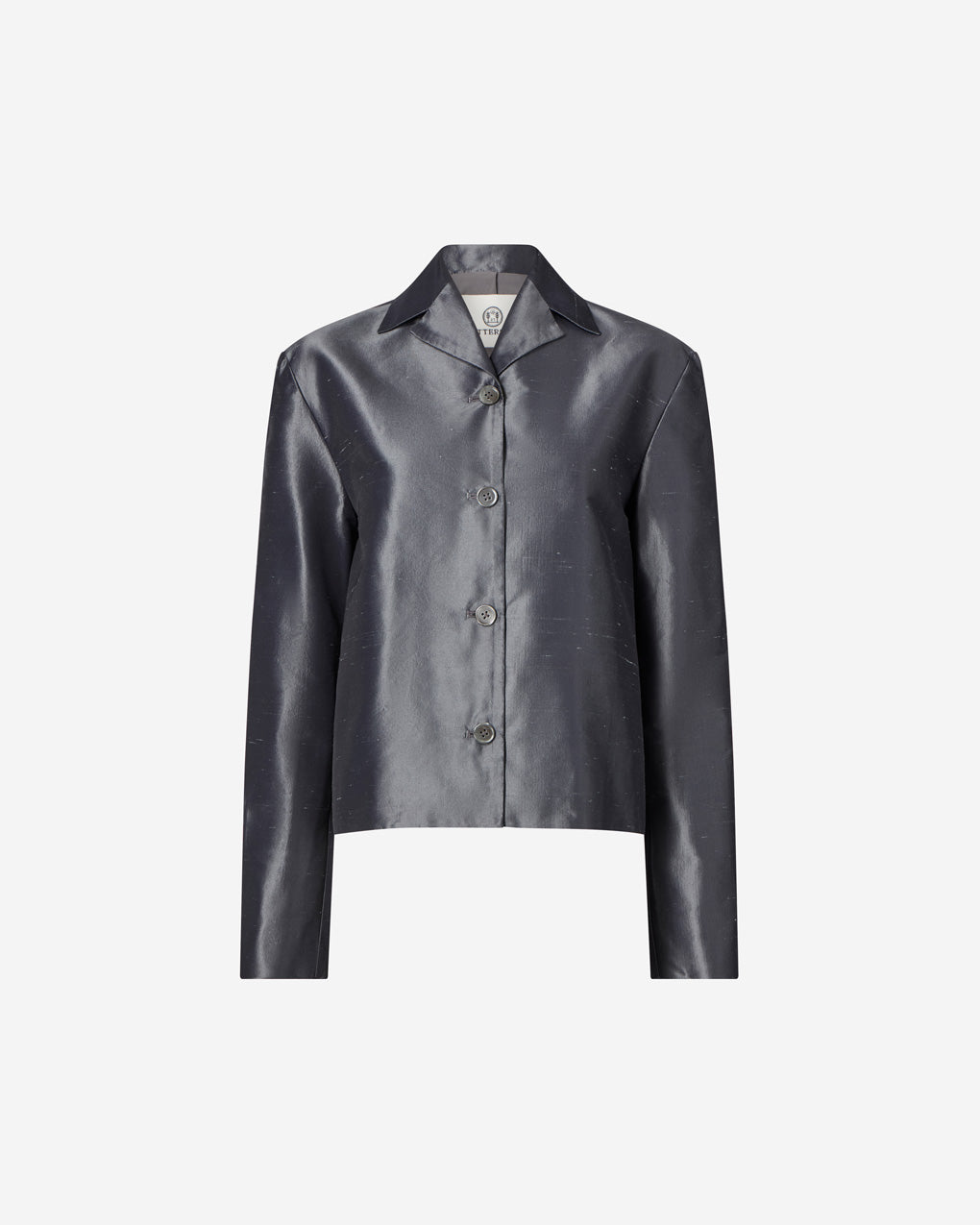 Womens | The Barrett Jacket In Silk Shantung | Charcoal