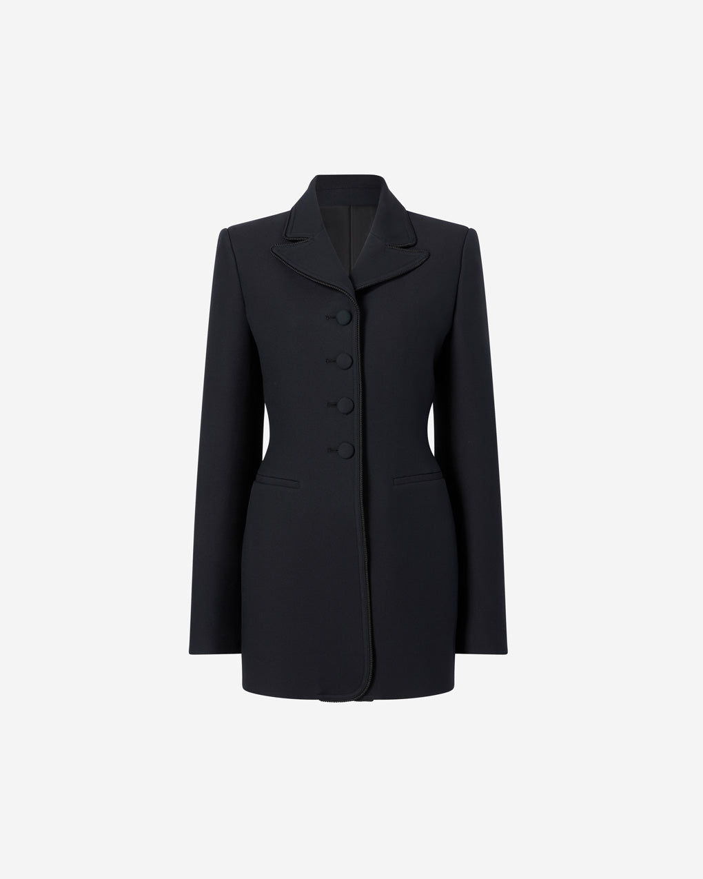 Womens | The Marlene Jacket in Structured Wool-Silk | Black